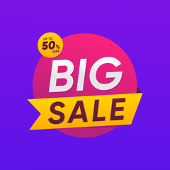 Big Sale Banner Vector Template  Design 