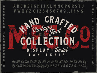 MFG Co. Hand Drawn Vintage Font Collection. Three different fonts. Display, Script and San Serif. - 353471833