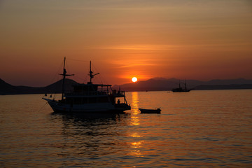 Obraz premium Beautiful view of Padar Island during sunrise at Komodo National Park, East Nusa Tenggara, Indonesia 