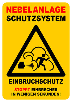 vss100 VideoSurveillanceSign vss - Warnzeichen, Warnschild - Einbruchschutz. - Nebelanlage Schutzsystem - Stoppt Einbrecher in wenigen Sekunden! - security - DIN A4 A5 A6 A7 poster - xxl g9689