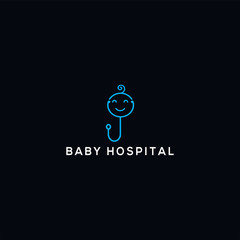 baby hospital creative logo design - hospital logo identity template