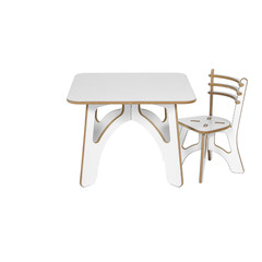 Wooden white furniture for home and kindergarten