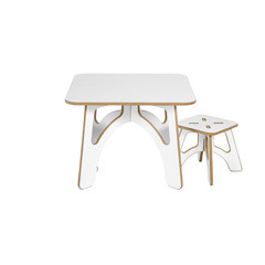 Wooden white furniture for home and kindergarten