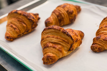 croissant on a baking sheet
