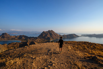 Fototapeta premium Beautiful view of Padar Island during sunrise at Komodo National Park, East Nusa Tenggara, Indonesia