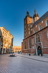Fototapeta na wymiar St Mary's church in the morning, Krakow, Poland