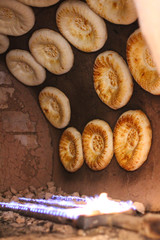 National uzbek bread. Fresh, warm delicious flat bread.
