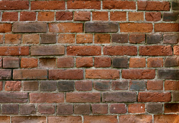 
Red brick wall. The texture of the old brickwork.