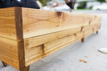 Cedar flower planter troughs