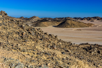 Mountains in arabian desert not far from the Hurghada city, Egypt