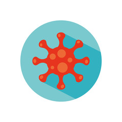 Cartoon coronavirus symbol icon, block style