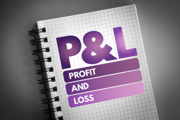 P&L - Profit and Loss acronym, business concept background