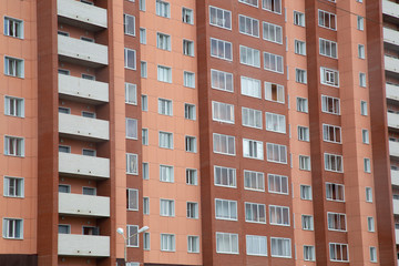 Construction of new multi-storey high-rise buildings in the city.