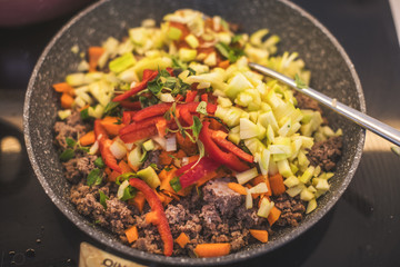 chef making greece moussaka
