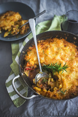 greek moussaka with potatto and eggplant