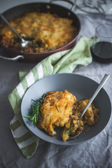 greek moussaka with potatto and eggplant