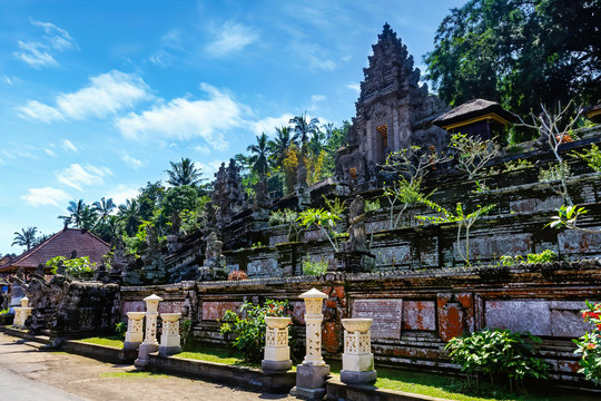 Facade wall of Pura Kehen Temple in Bangli village, near Ubud, Island of Bali, Indonesia