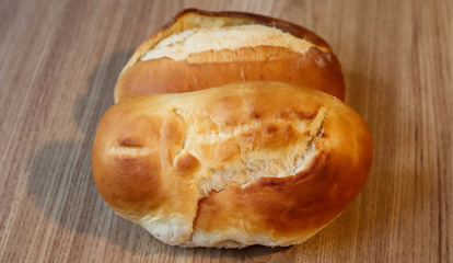 Homemade bread minutes after leaving the oven.