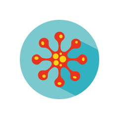 coronavirus bacteria cell icon, block style