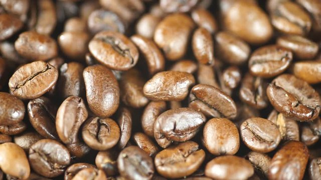 close-up of roasted coffee beans.