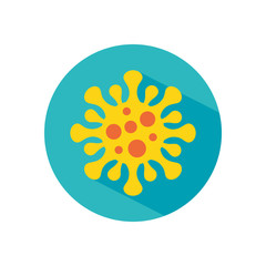 yellow coronavirus symbol icon, block style
