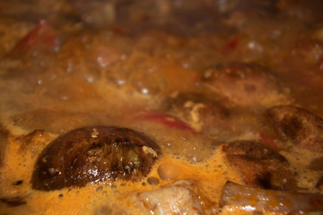 hot boiling bubble spicy curry