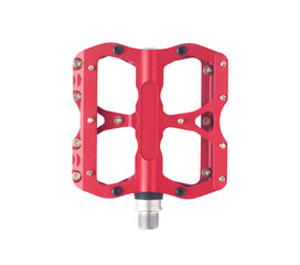 Red bicycle pedal isolated on white background