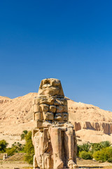 Memnon colossi (statues of the Pharaoh Amenhotep III) in Luxor, Egypt