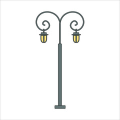 street lamps. illustration for web and mobile