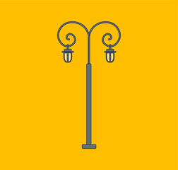 street lamps. illustration for web and mobile