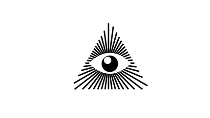 Eye of Providence. Masonic symbol. All seeing eye inside triple moon pagan Wicca moon goddess symbol