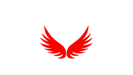 Pair of spread out eagle bird or angel wings