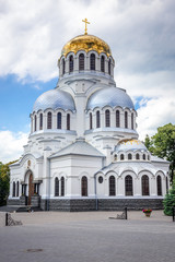 Fototapeta na wymiar St Alexander Nevsky cathedral in Kamianets Podilskyi city in Khmelnytskyi Oblast, Ukraine