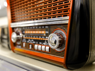 vintage control panel of radio settings