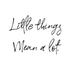 Quote - Little things mean a lot white background - High quality image