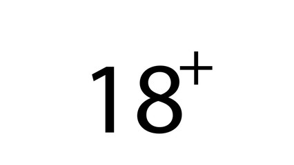 18 age restriction sign. Image 18+ attention symbol. Illustration