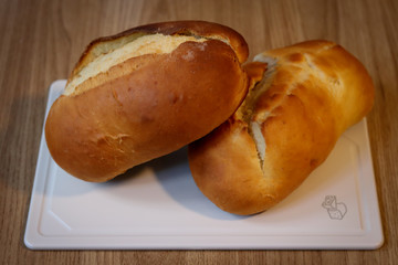 Homemade bread minutes after leaving the oven.