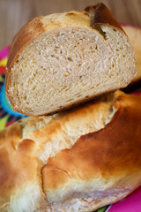Homemade bread minutes after leaving the oven.