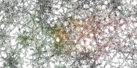 Light Green, Red vector background with bent lines.