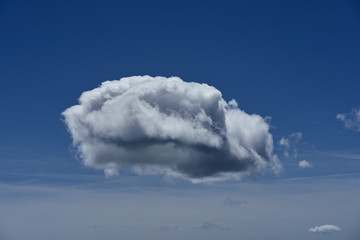 Fluffy clouds and sky