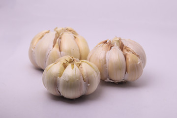 garlic on a wooden table