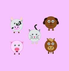 collection of domestic animal icons. illustration for web and mobile