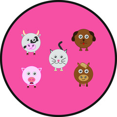 collection of domestic animal icons. illustration for web and mobile