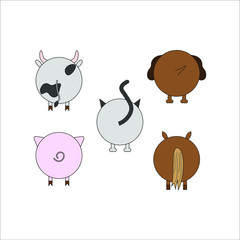 collection of domestic animal icons. illustration for web and mobile
