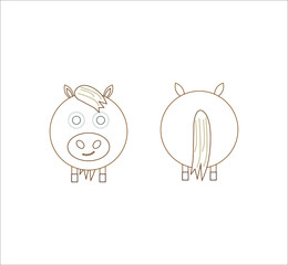 horse shaped icon. illustration for web and mobile