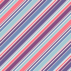 Obraz premium Diagonal stripes seamless pattern. Simple vector texture with thin oblique lines. Modern abstract geometric striped background. Stylish ornament in bright colors, blue, pink, purple. Repeated design