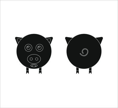 pig shaped icon. illustration for web and mobile