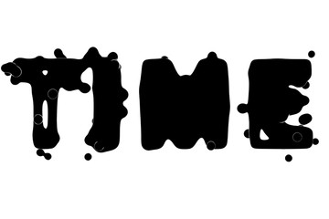 3D rendering black time word illustration