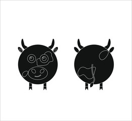 cow shaped icon. illustration for web and mobile