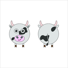 cow shaped icon. illustration for web and mobile